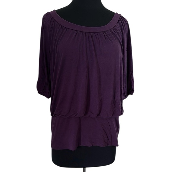 INC International Concepts Dark Purple 3/4 Sleeve Blouse Size XL - Picture 1 of 6